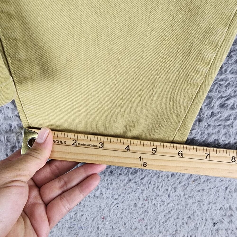 Soft Surroundings Jeans Womens Medium Petite Green Stretch Mid Straight *GUC* - Picture 6 of 11